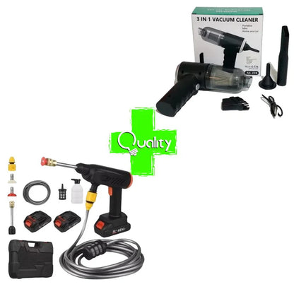 Hidrolavadora Inalámbrica 48V + Aspirador 3 en 1 – Combo de Limpieza Pro